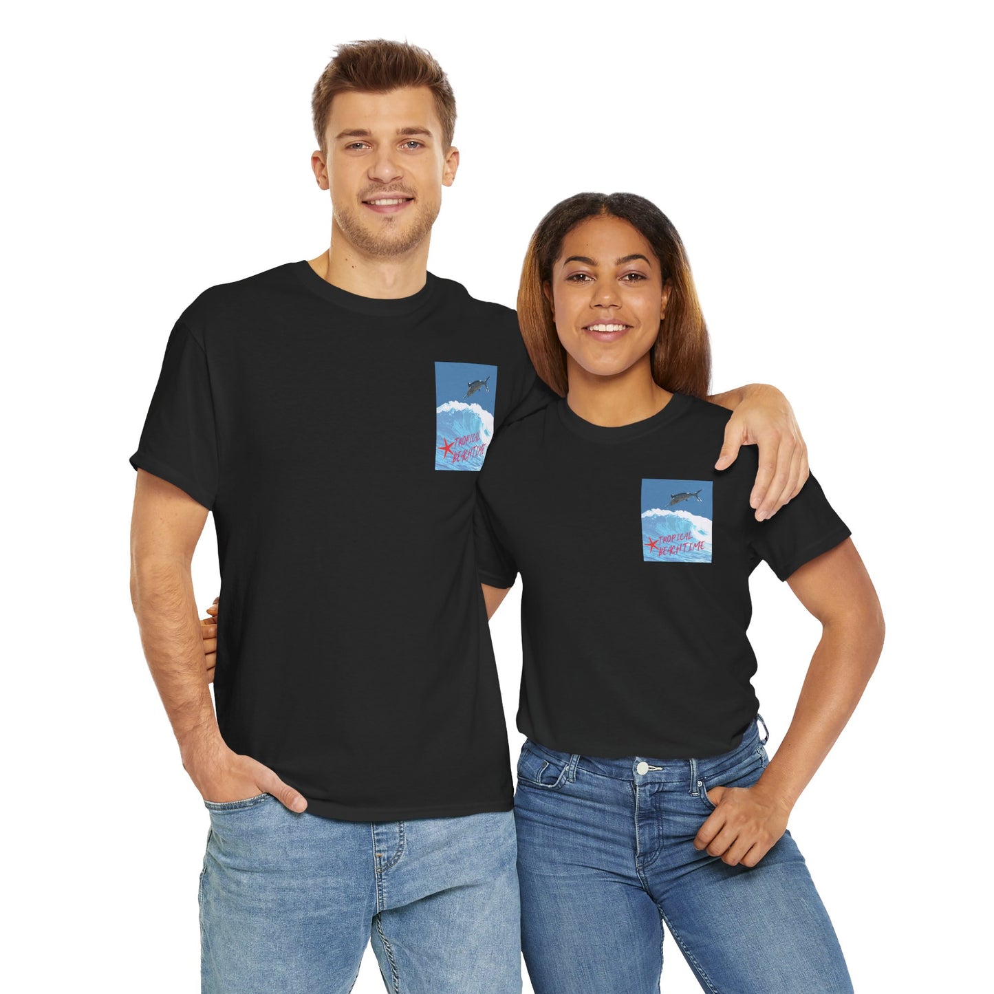 Tropical Beach Time - Amazing Unisex Heavy Cotton Tee