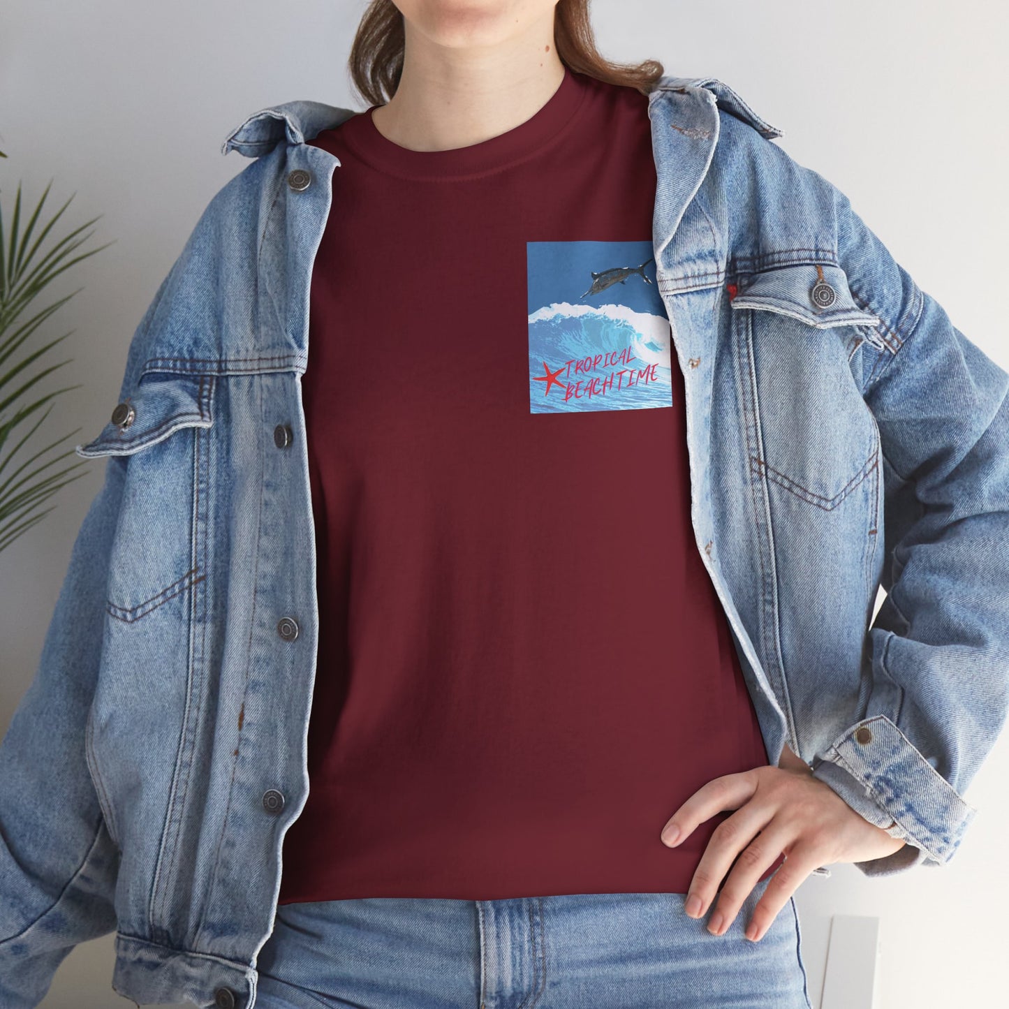 Tropical Beach Time - Amazing Unisex Heavy Cotton Tee