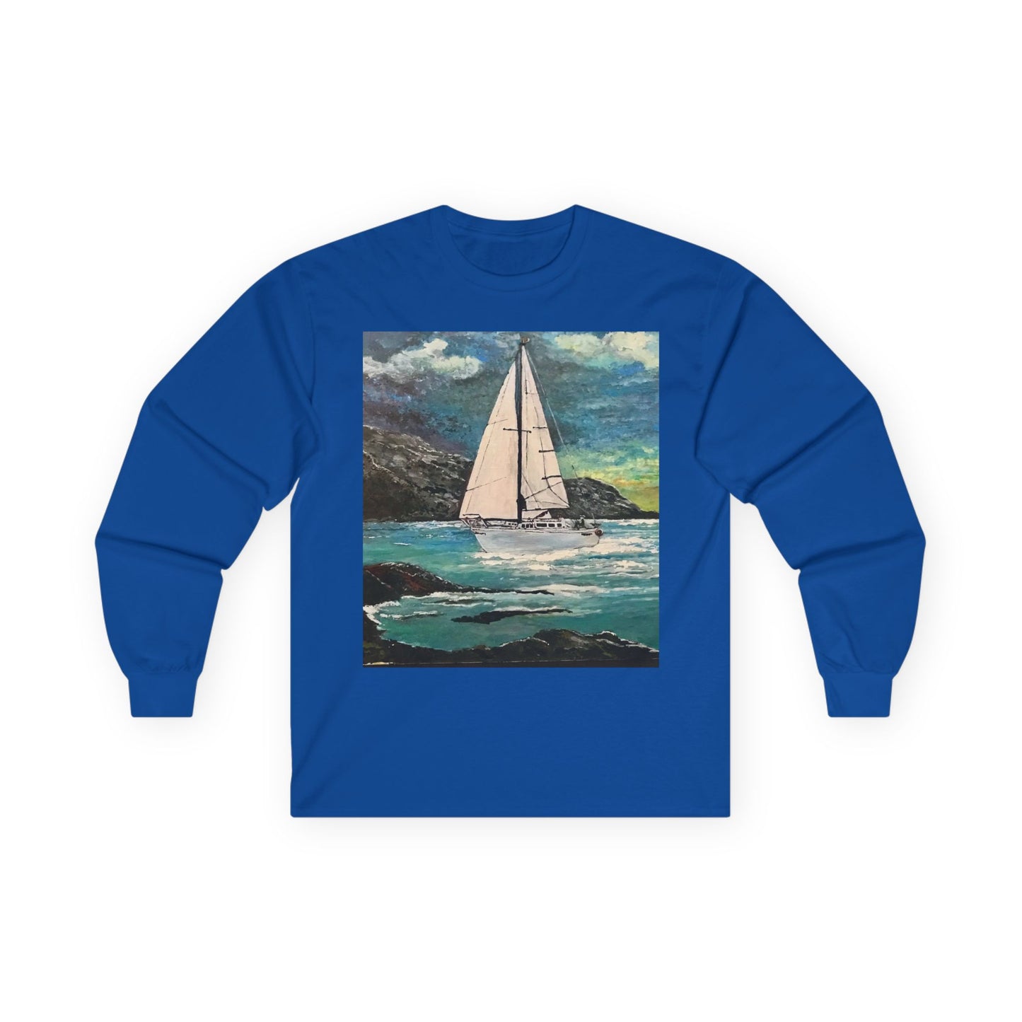 "Tropical Sailing" Long Sleeve Casual Unisex Tee Shirt