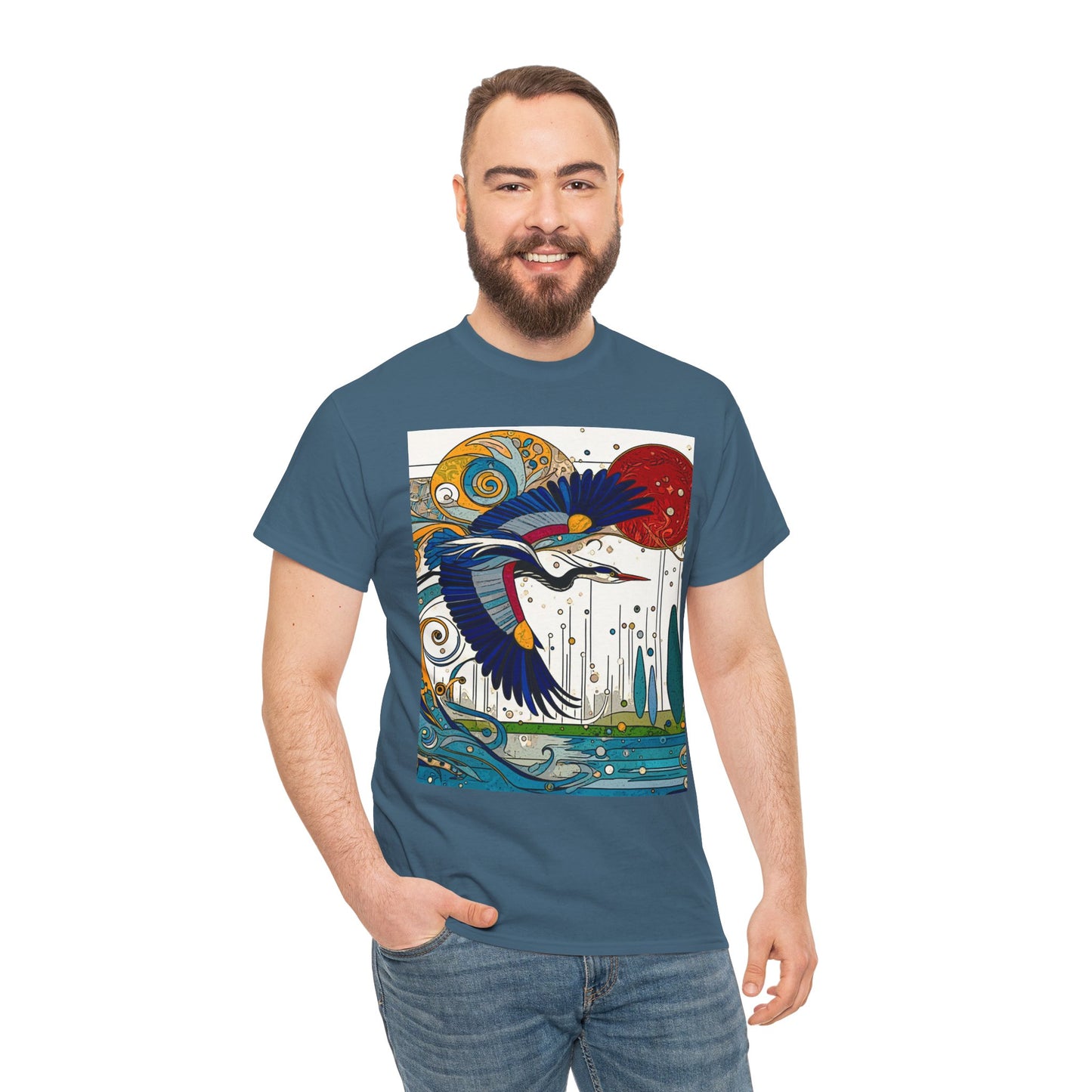Blue Heron - Amazing Unisex Heavy Cotton Short Sleeve Tee Shirts!
