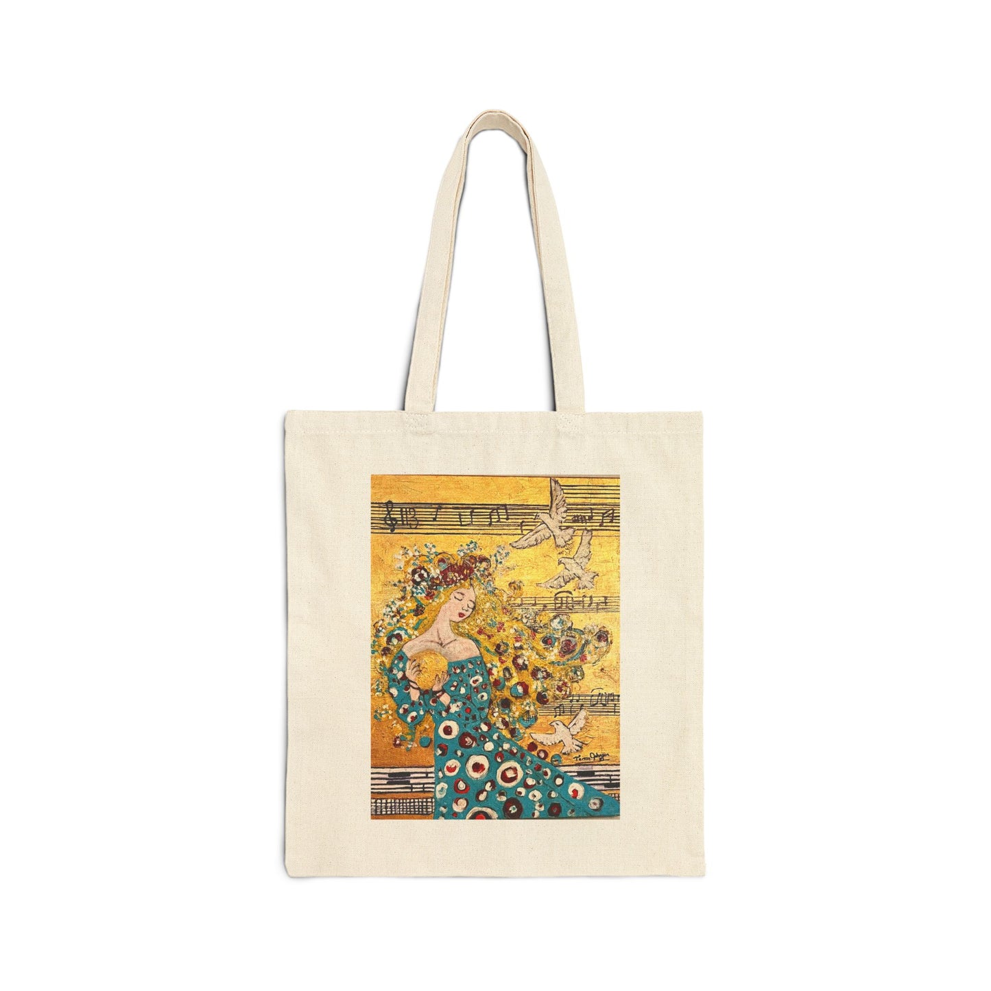 "Melody" Stylish Cotton Canvas Tote Bag, Eco-Friendly Shopping Bag