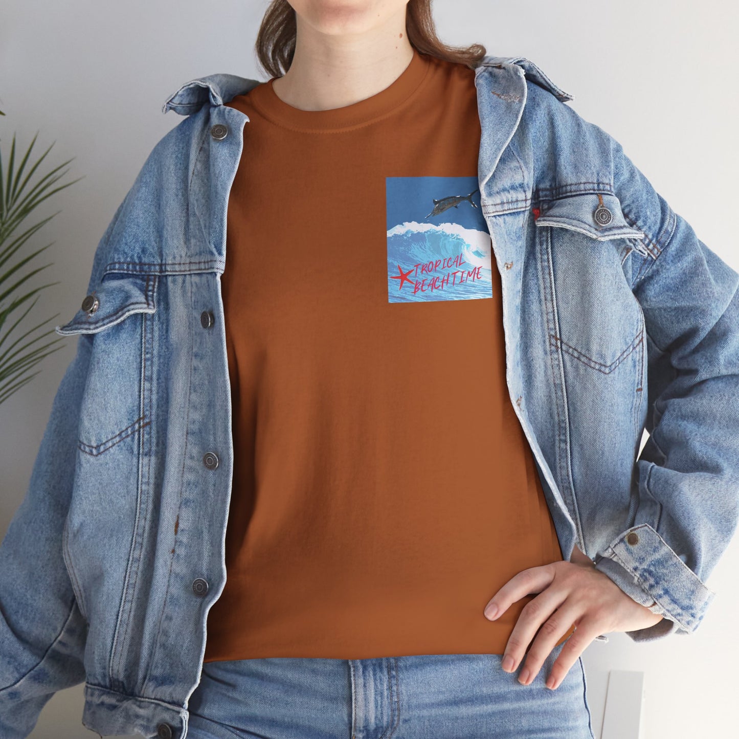 Tropical Beach Time - Amazing Unisex Heavy Cotton Tee