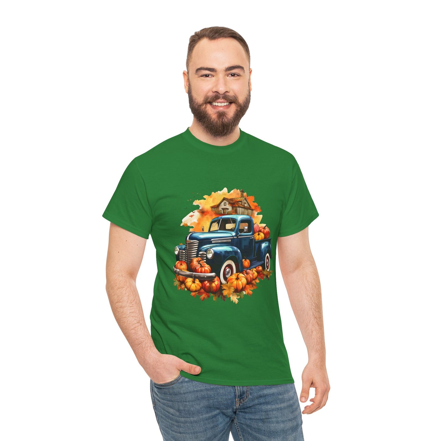 Fall Truck -Amazing Unisex Heavy Cotton Short Sleeve Tee Shirts!