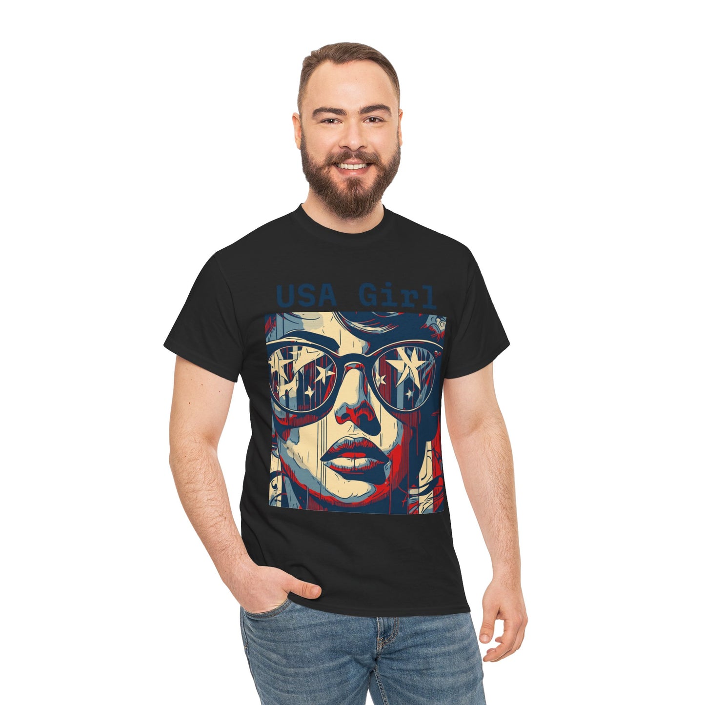 "USA Girl" Amazing Unisex Heavy Cotton Short Sleeve Tee Shirts!