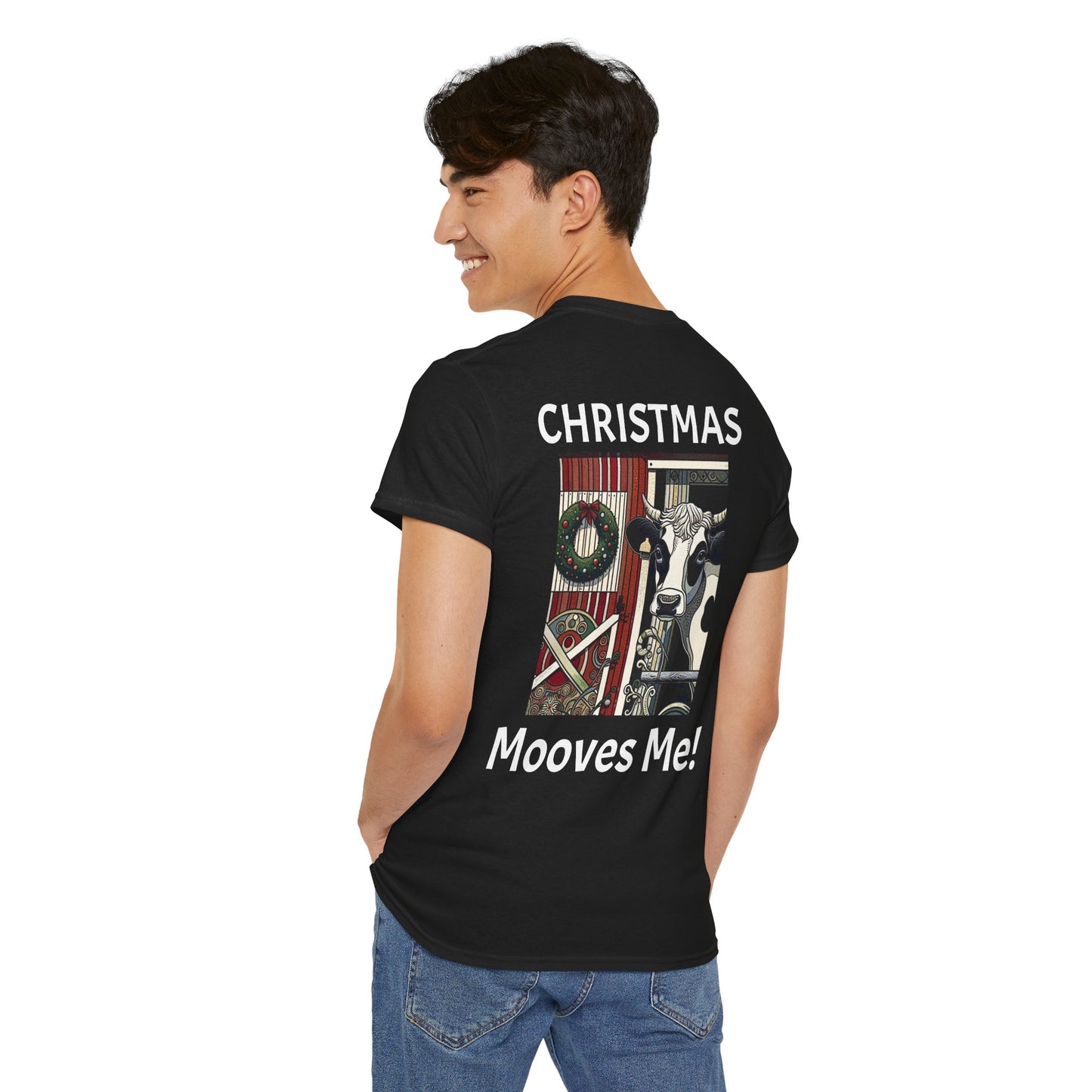 Christmas Mooves Me -Amazing Unisex Heavy Cotton Short Sleeve Tee Shirts!