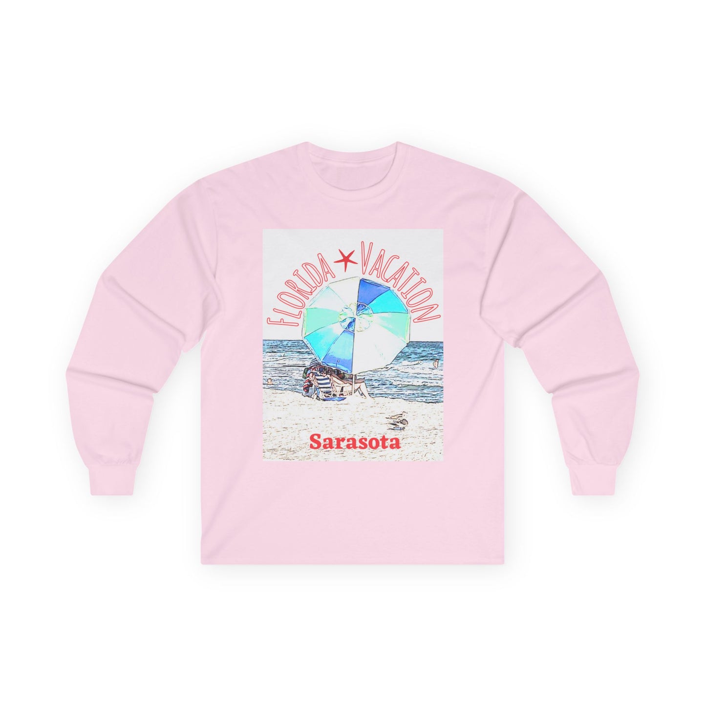 "Florida Vacation Sarasota" Long Sleeve Casual Unisex Tee Shirt