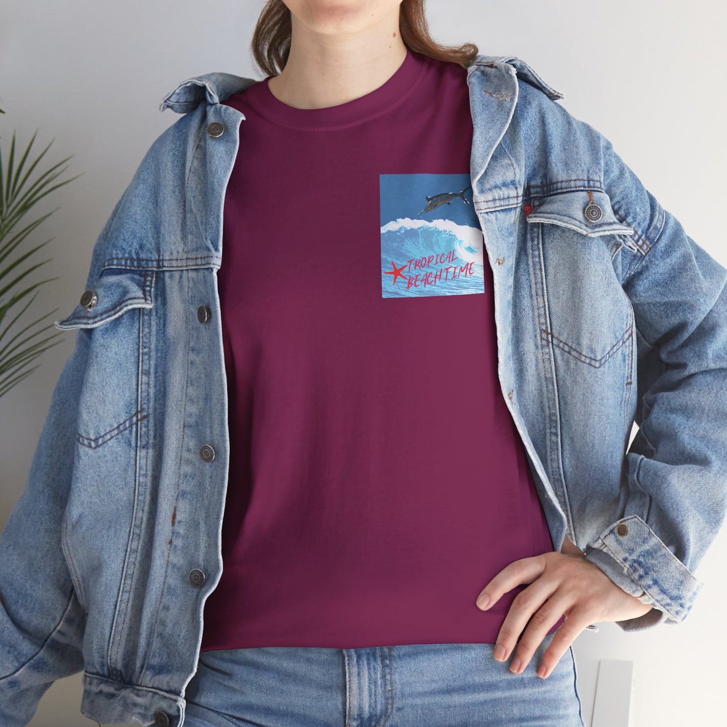 Tropical Beach Time - Amazing Unisex Heavy Cotton Tee