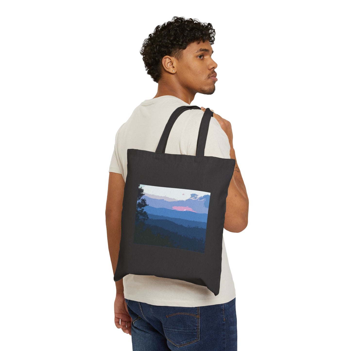 "Sunset in the Mountains" Stylish Cotton Canvas Tote Bag