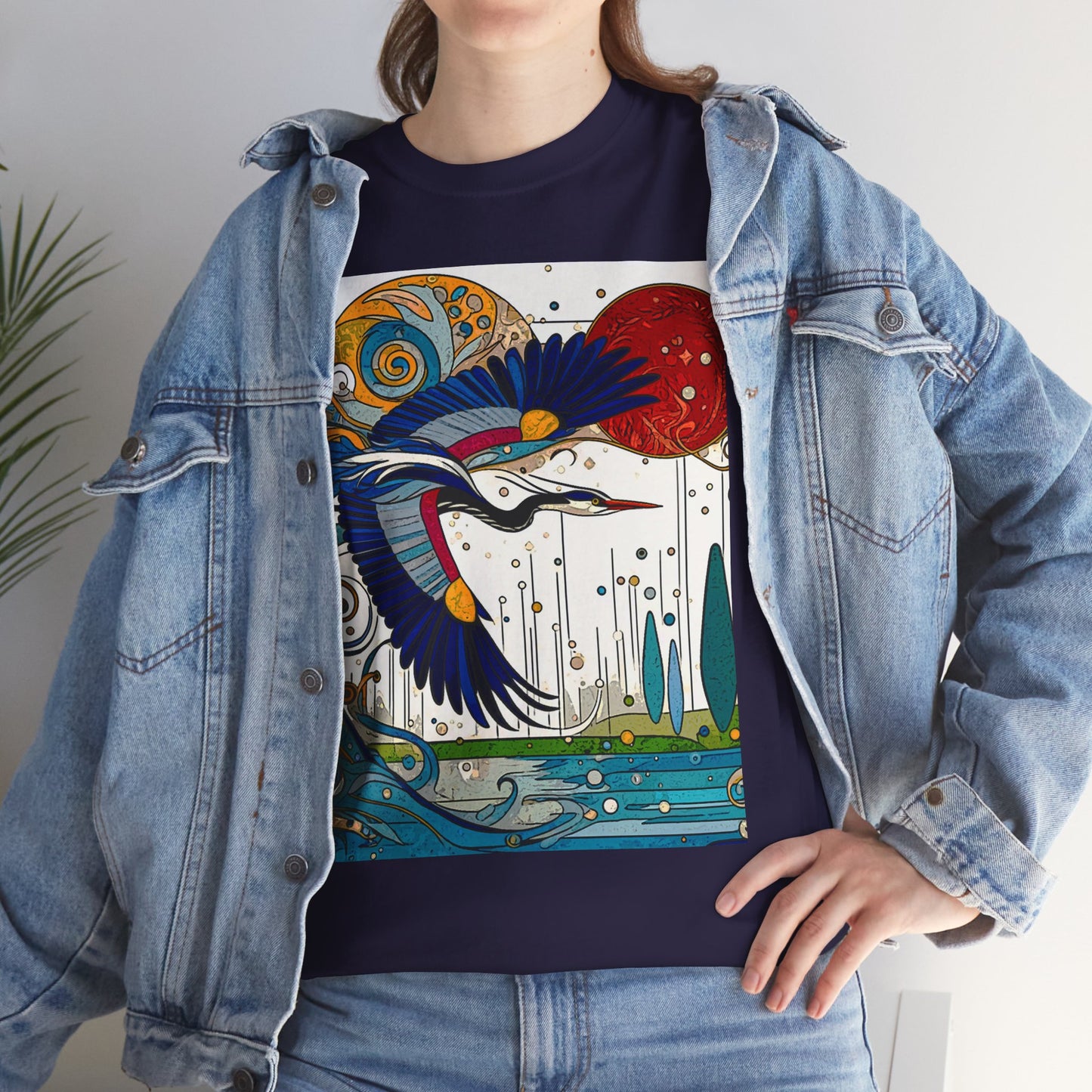Blue Heron - Amazing Unisex Heavy Cotton Short Sleeve Tee Shirts!
