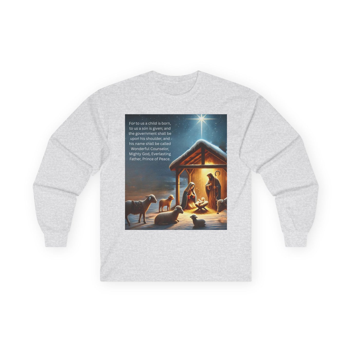 "Birth of Jesus" Long Sleeve Casual Unisex Tee Shirt