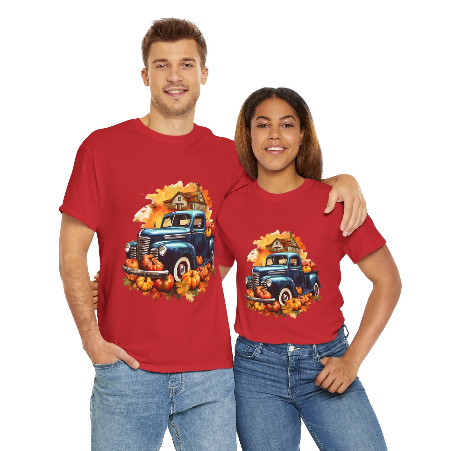 Fall Truck -Amazing Unisex Heavy Cotton Short Sleeve Tee Shirts!