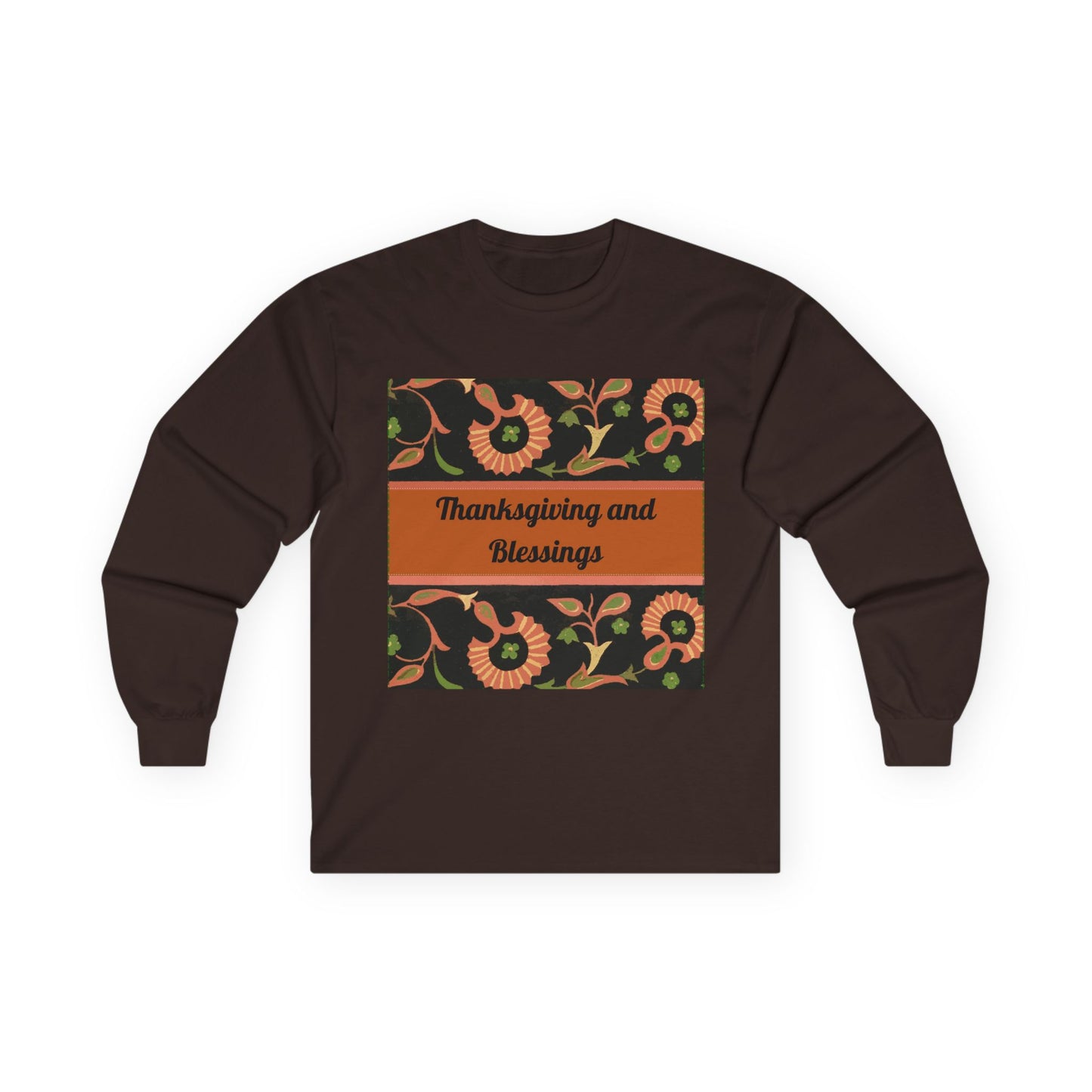 "Thanksgiving and Blessings" Long Sleeve Casual Unisex Tee Shirt