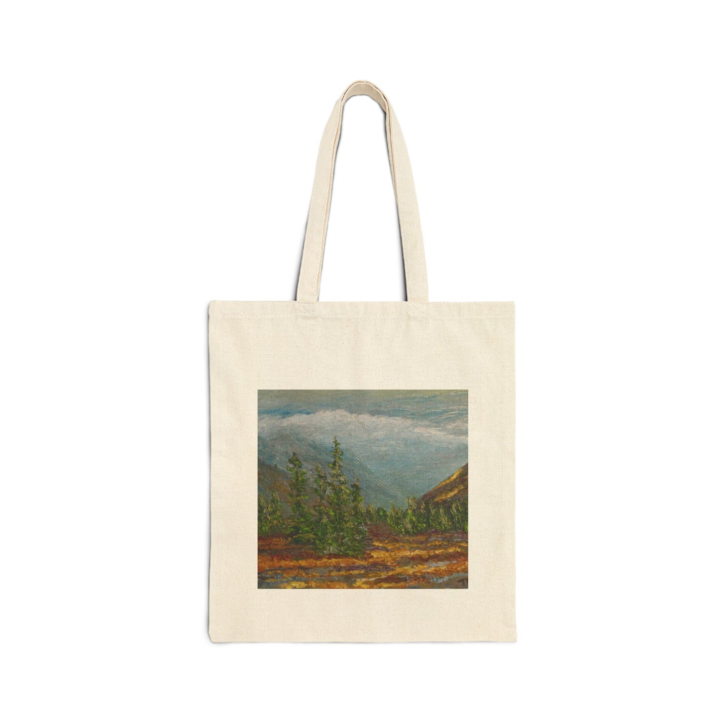"Rocky Mountain Shadow" Stylish Cotton Canvas Tote Bag