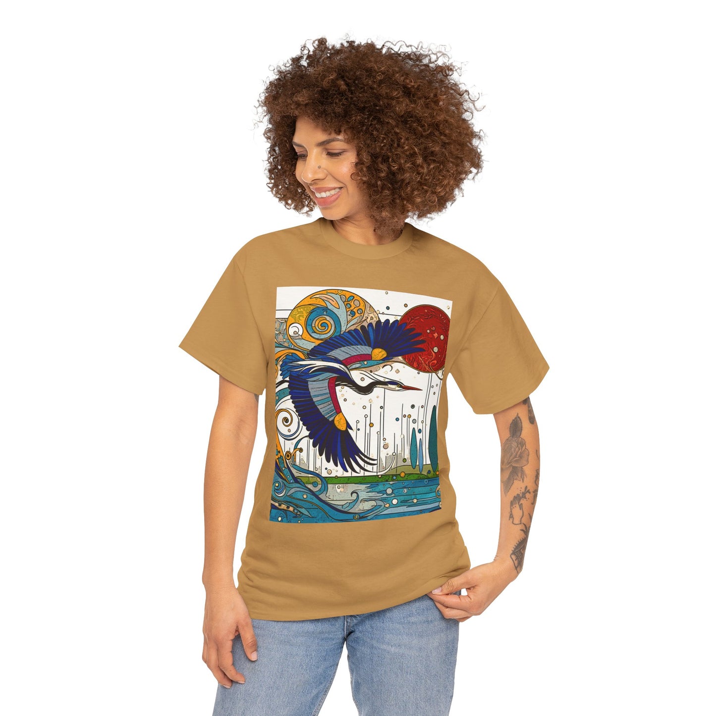 Blue Heron - Amazing Unisex Heavy Cotton Short Sleeve Tee Shirts!
