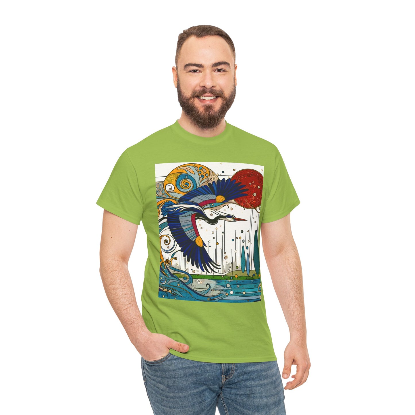 Blue Heron - Amazing Unisex Heavy Cotton Short Sleeve Tee Shirts!