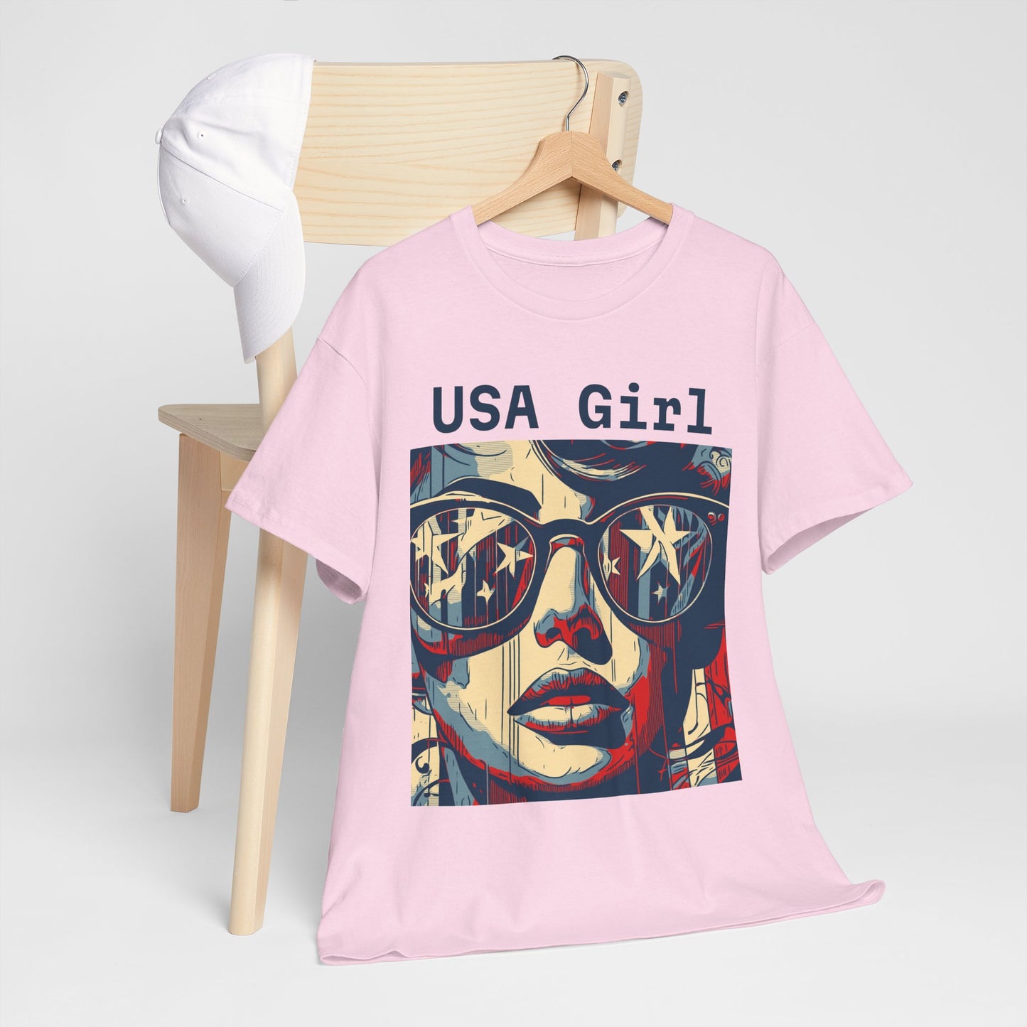 "USA Girl" Amazing Unisex Heavy Cotton Short Sleeve Tee Shirts!