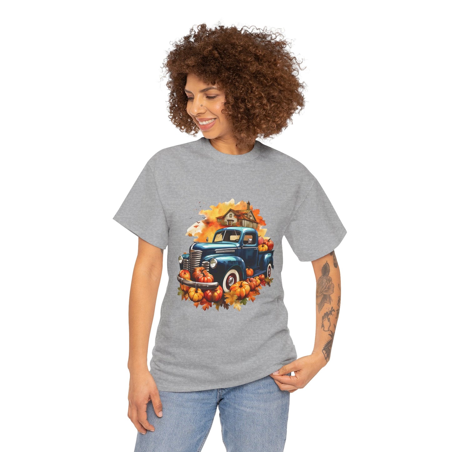Fall Truck -Amazing Unisex Heavy Cotton Short Sleeve Tee Shirts!