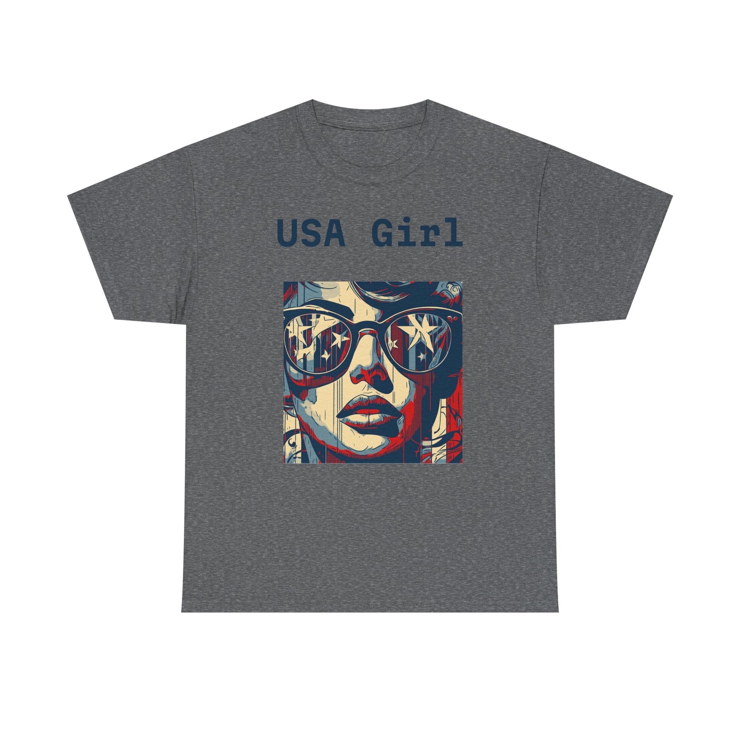 "USA Girl" - Amazing Unisex Heavy Cotton Short Sleeve Tee Shirts!