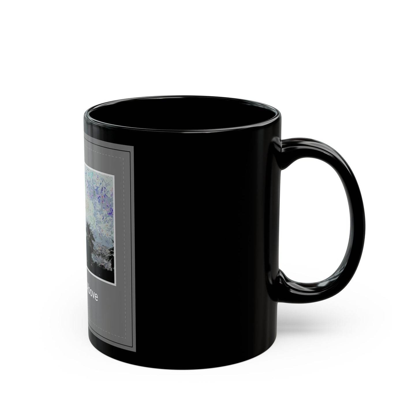 Beach from Above - 11 oz or 15 oz Ceramic Black Mugs