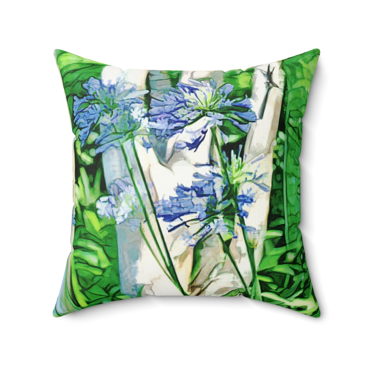 Savannah Flowers Faux Suede Square Pillow