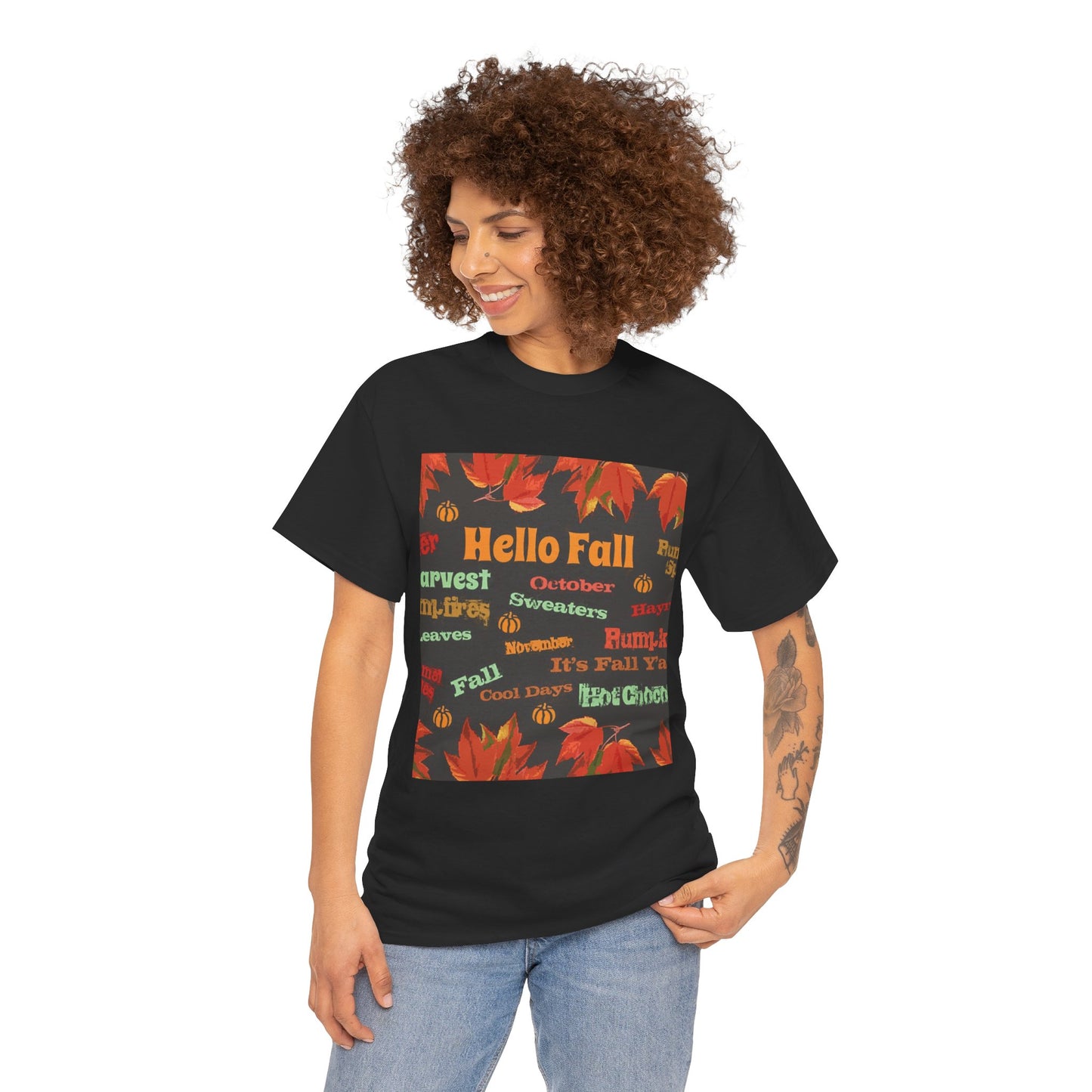 Hello Fall - Amazing Unisex Heavy Cotton Short Sleeve Tee Shirts!