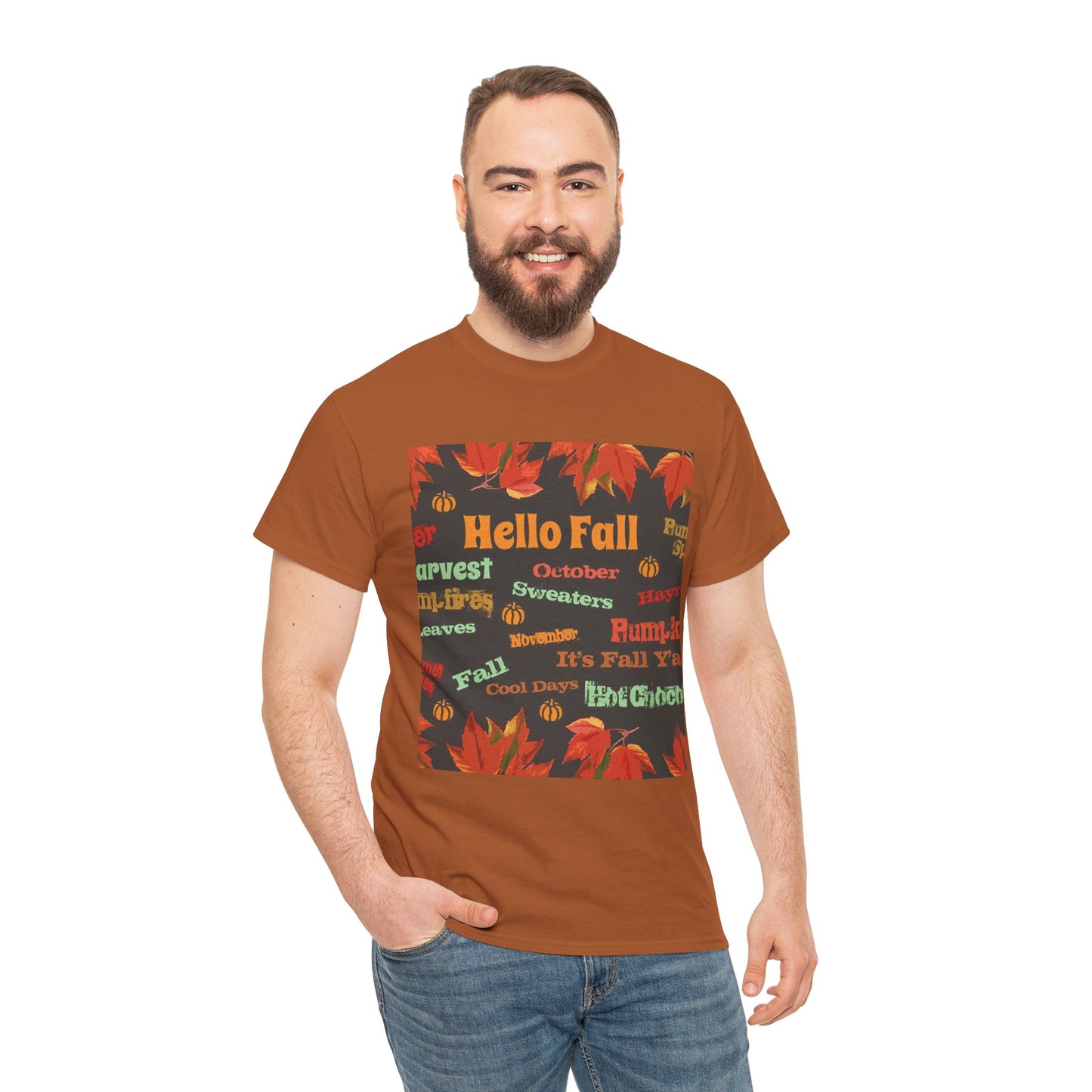 Hello Fall - Amazing Unisex Heavy Cotton Short Sleeve Tee Shirts!