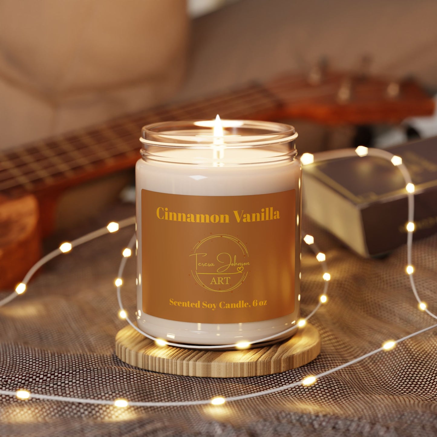 Cinnamon Vanilla- Scented Soy Candle, 9oz