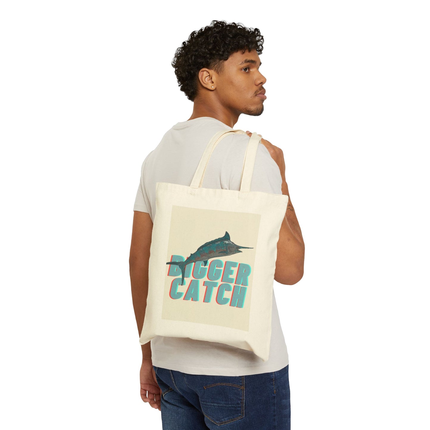 "Big Catch" Stylish Cotton Canvas Tote Bag