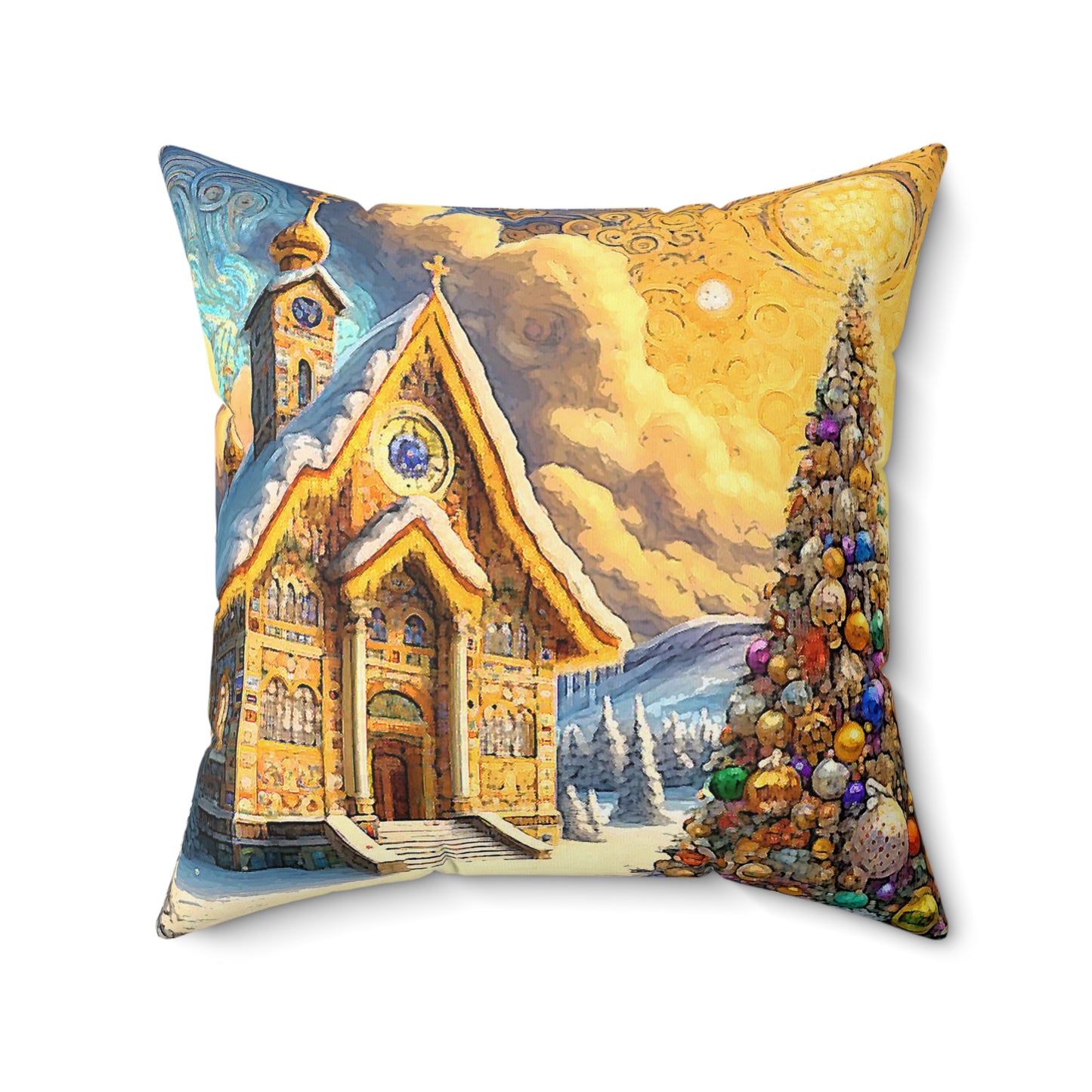 Christmas Magic Faux Suede Square Pillow
