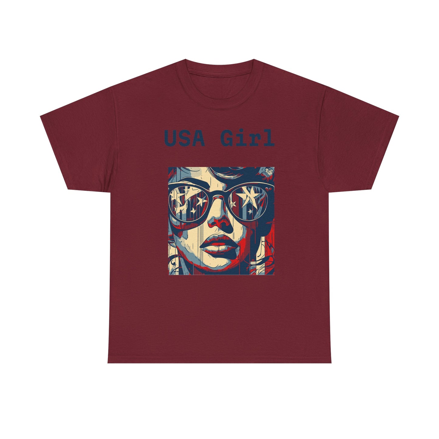 "USA Girl" - Amazing Unisex Heavy Cotton Short Sleeve Tee Shirts!