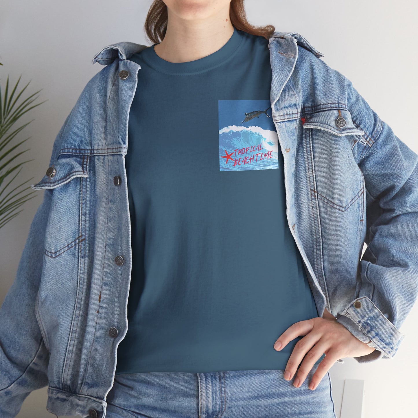 Tropical Beach Time - Amazing Unisex Heavy Cotton Tee
