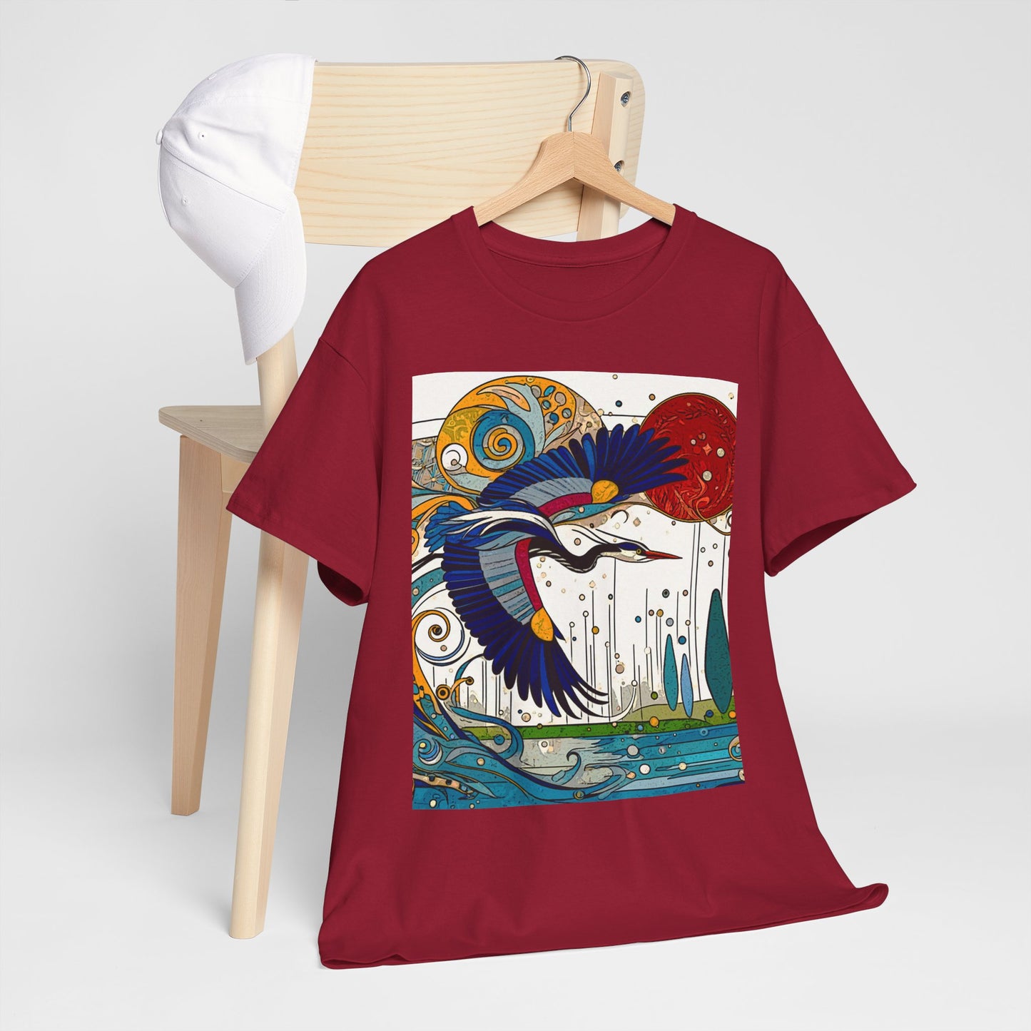 Blue Heron - Amazing Unisex Heavy Cotton Short Sleeve Tee Shirts!