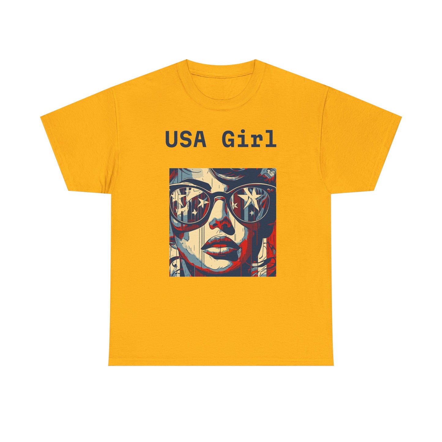 "USA Girl" - Amazing Unisex Heavy Cotton Short Sleeve Tee Shirts!