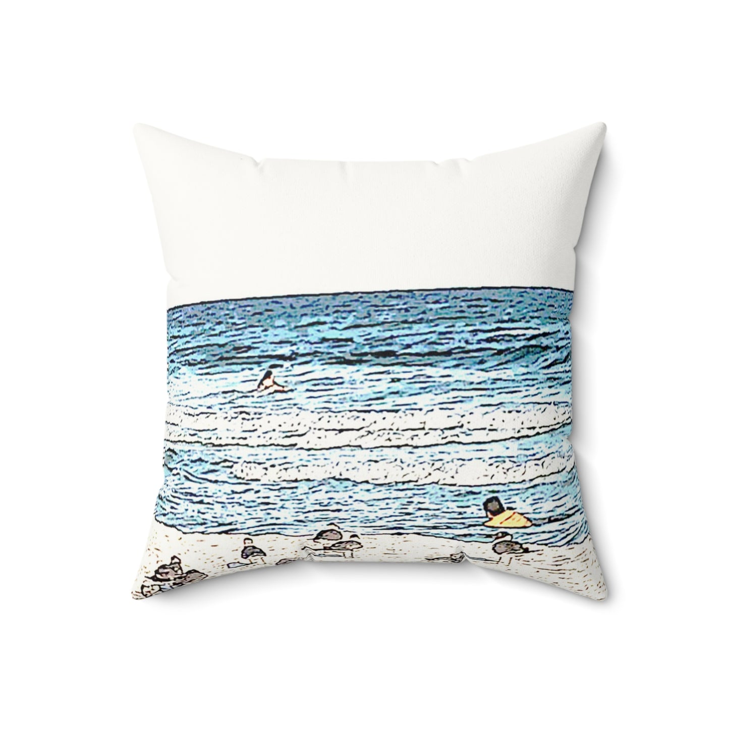 Beach Talk -Faux Suede Square Pillow