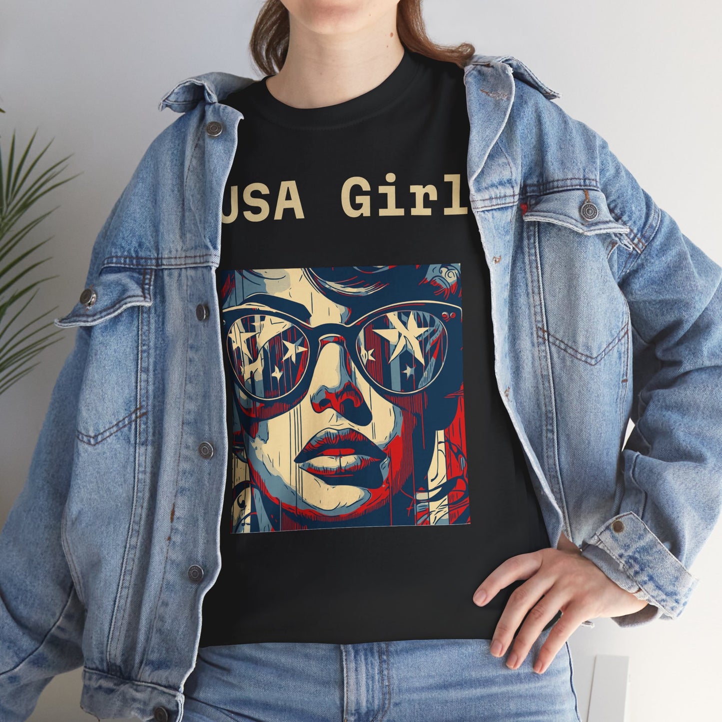 "USA Girl" - Amazing Unisex Heavy Cotton Short Sleeve Tee Shirts!