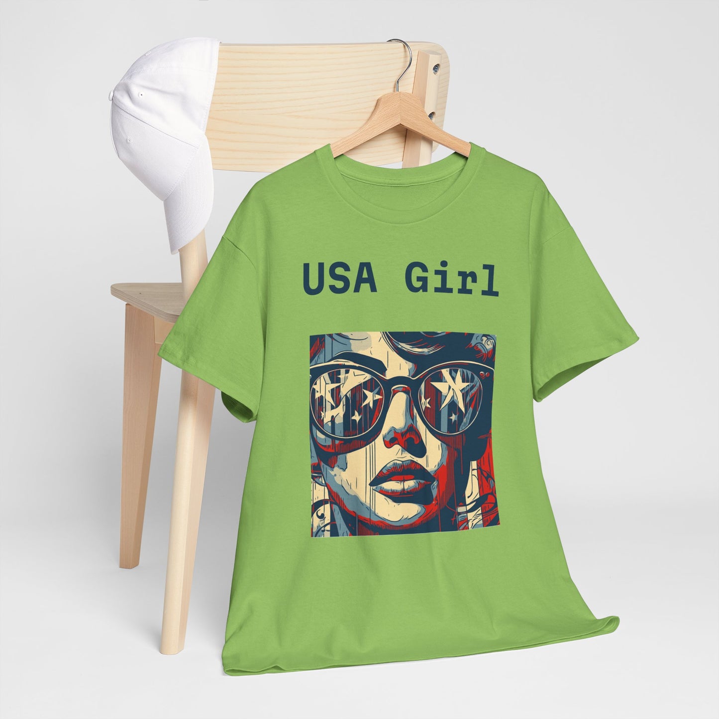 "USA Girl" - Amazing Unisex Heavy Cotton Short Sleeve Tee Shirts!