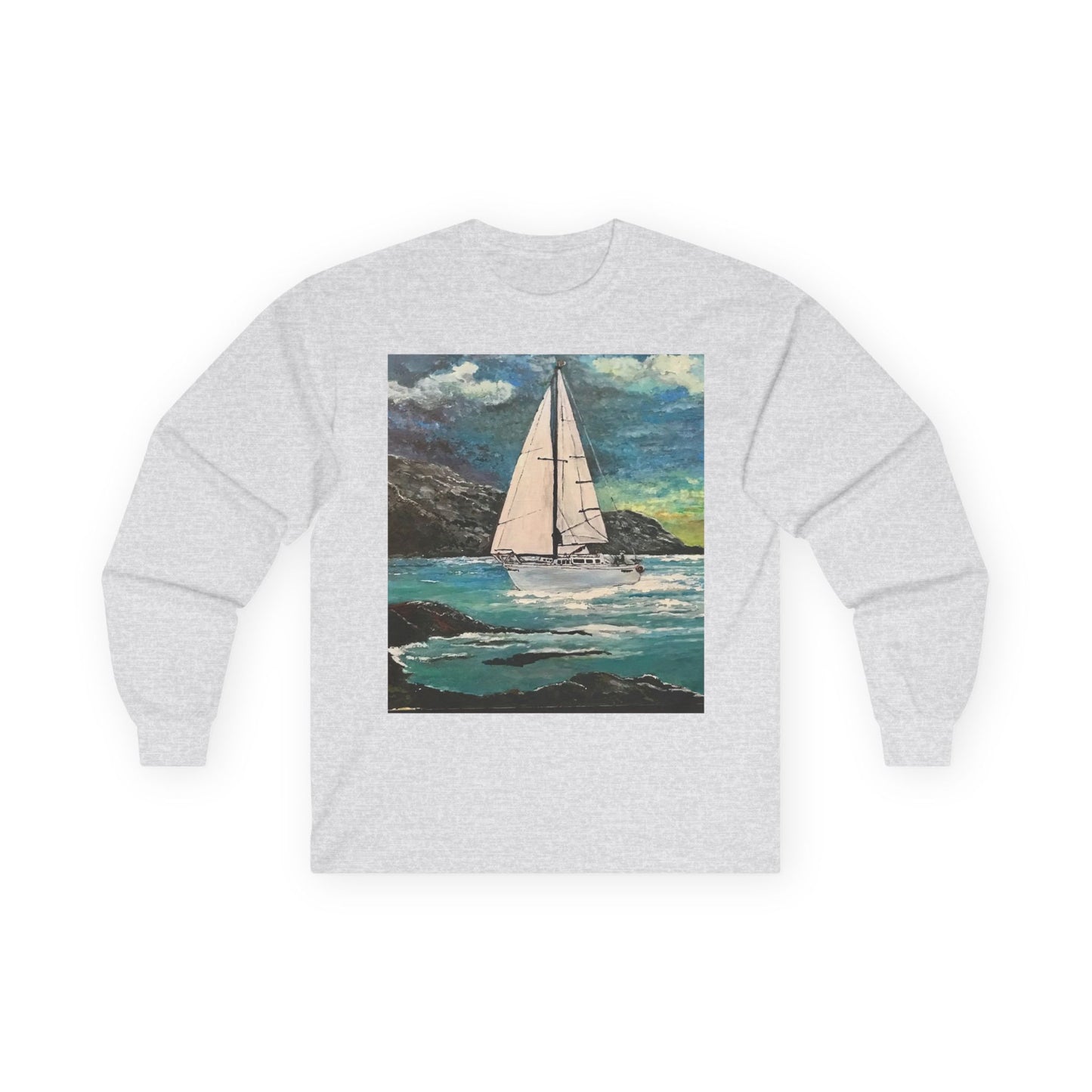 "Tropical Sailing" Long Sleeve Casual Unisex Tee Shirt
