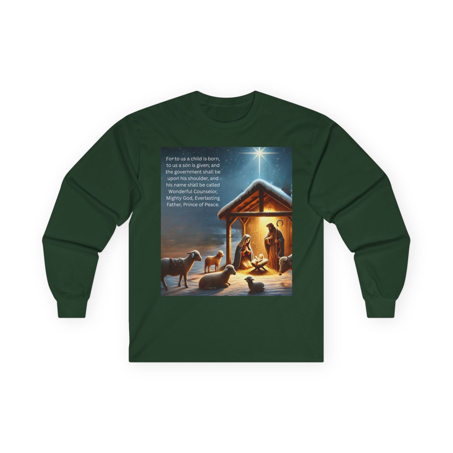 "Birth of Jesus" Long Sleeve Casual Unisex Tee Shirt