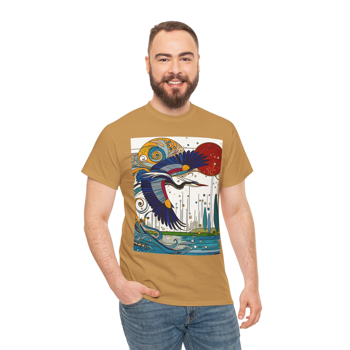 Blue Heron - Amazing Unisex Heavy Cotton Short Sleeve Tee Shirts!