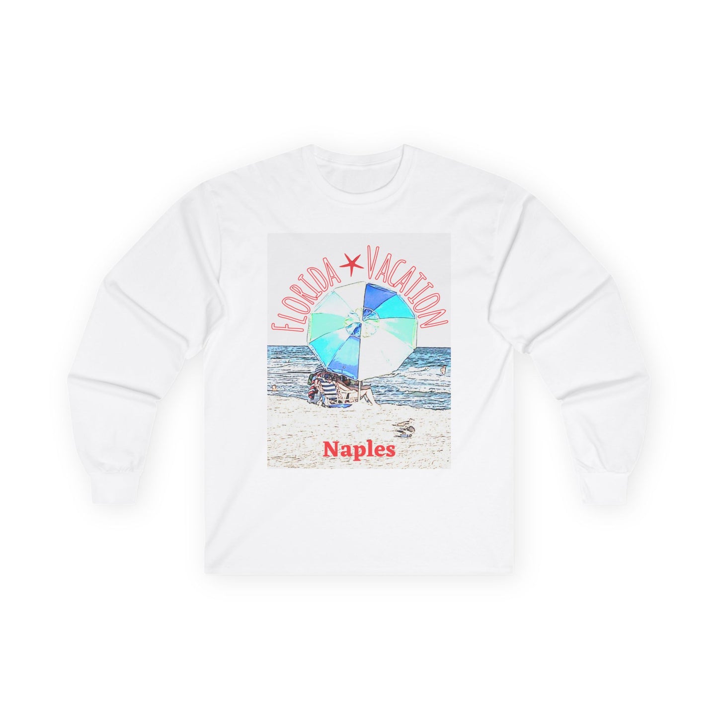 "Florida Vacation Naples" Long Sleeve Casual Unisex Tee Shirt