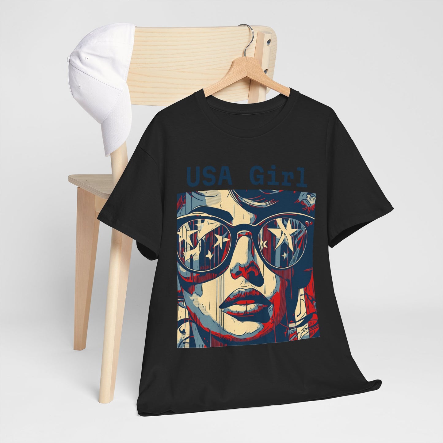 "USA Girl" Amazing Unisex Heavy Cotton Short Sleeve Tee Shirts!