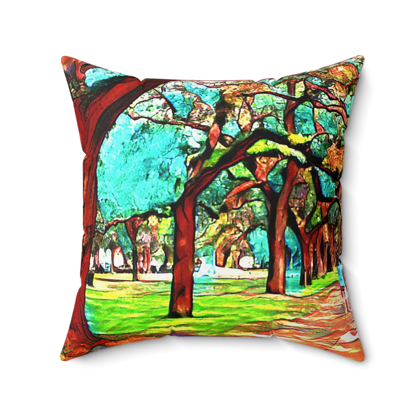 Tree Branches Faux Suede Square Pillow