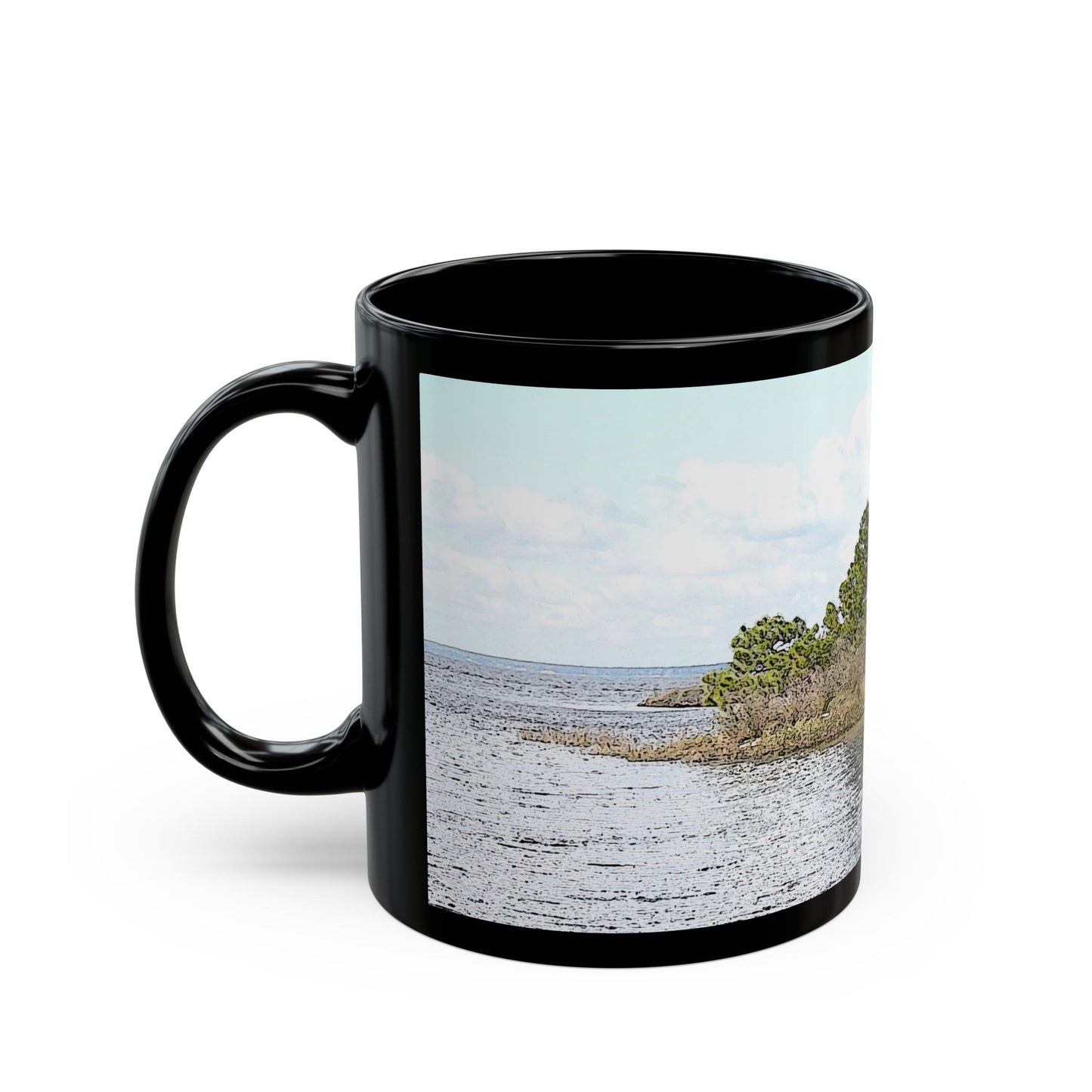 Going Coastal - 11 oz or 15 oz Ceramic Black Mugs