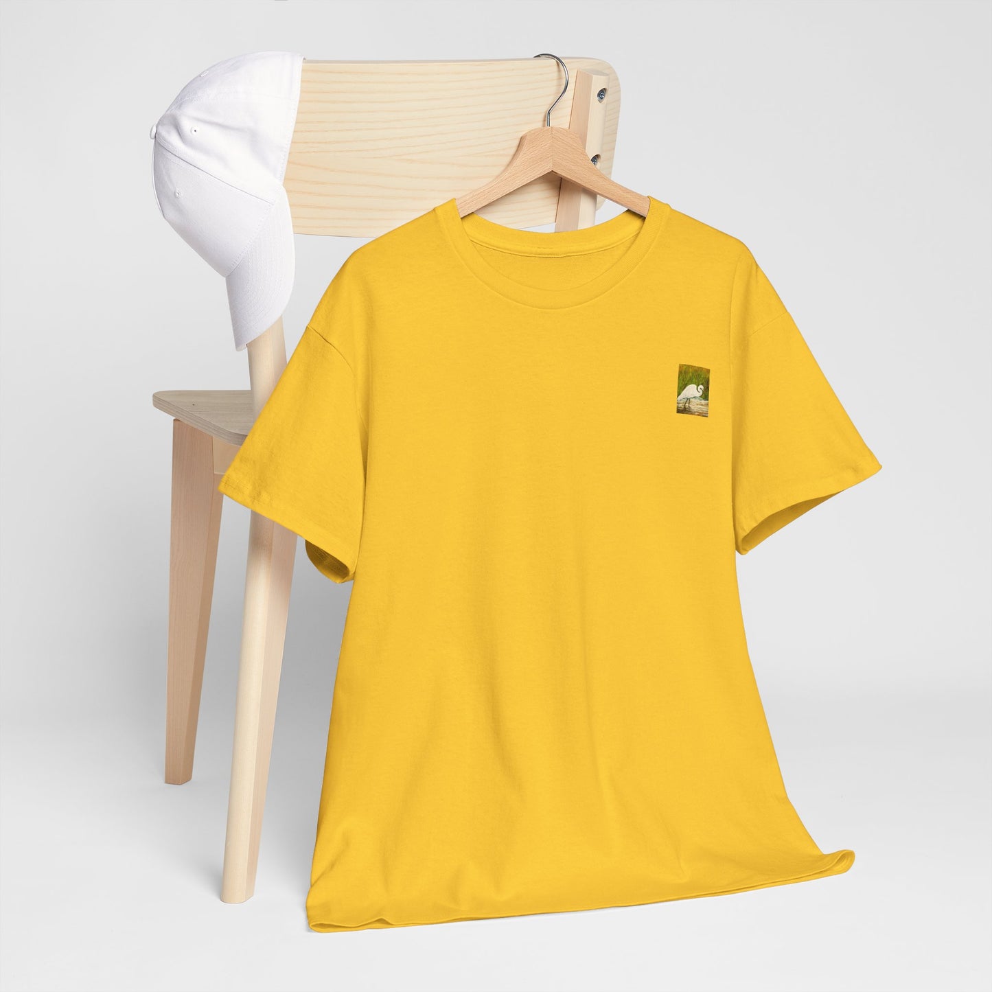 White Egret- Amazing Unisex Heavy Cotton Short Sleeve Tee Shirts!