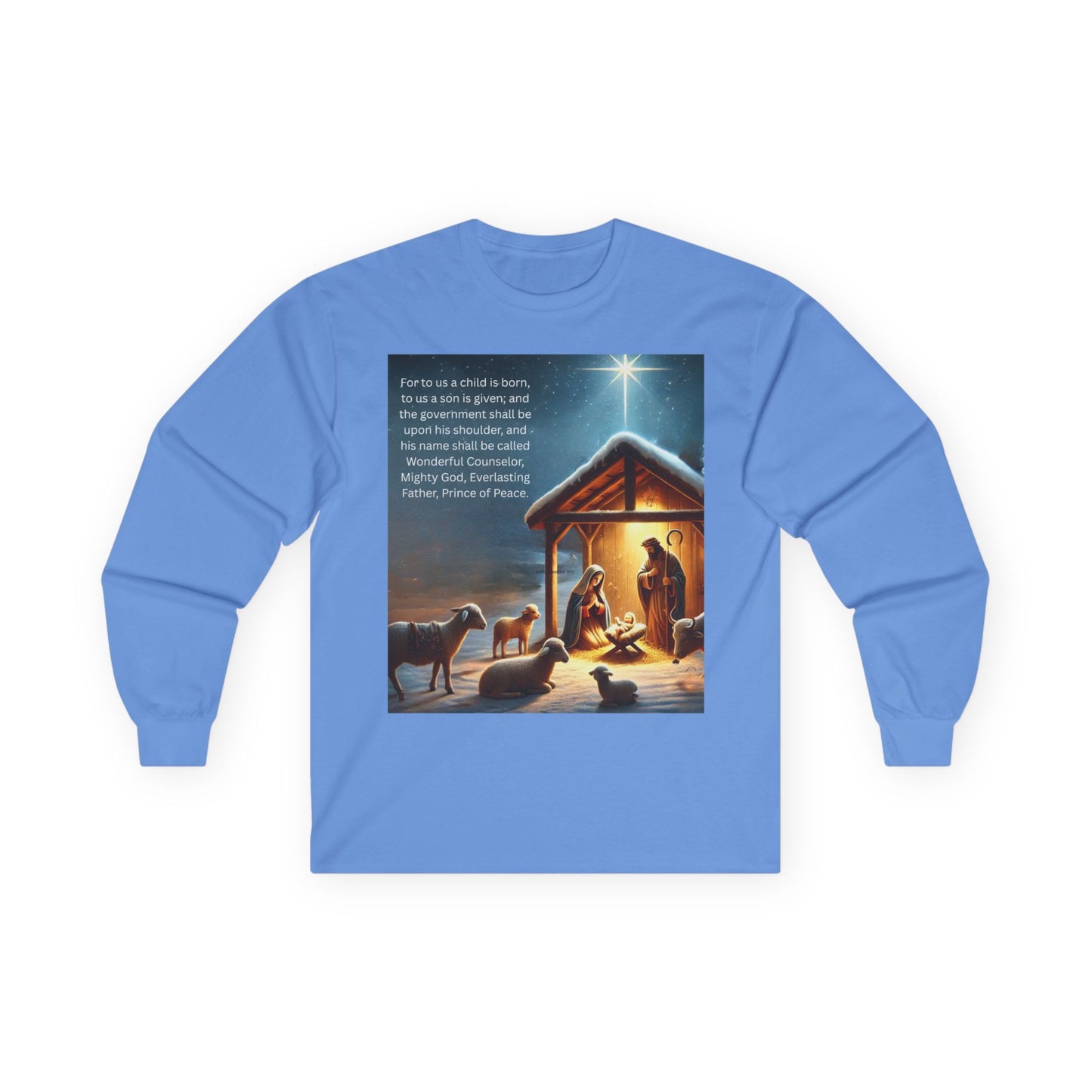 "Birth of Jesus" Long Sleeve Casual Unisex Tee Shirt