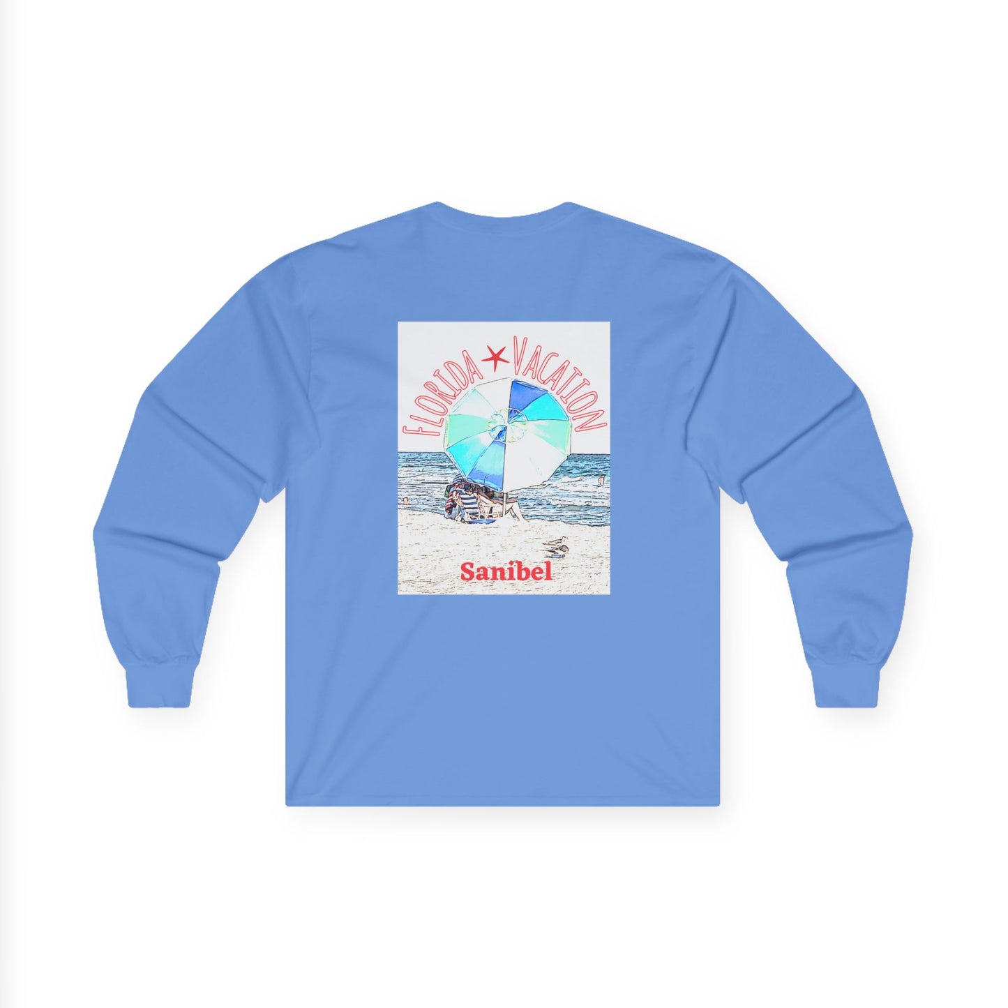 "Florida Vacation Sanibel" Long Sleeve Casual Unisex Tee Shirt