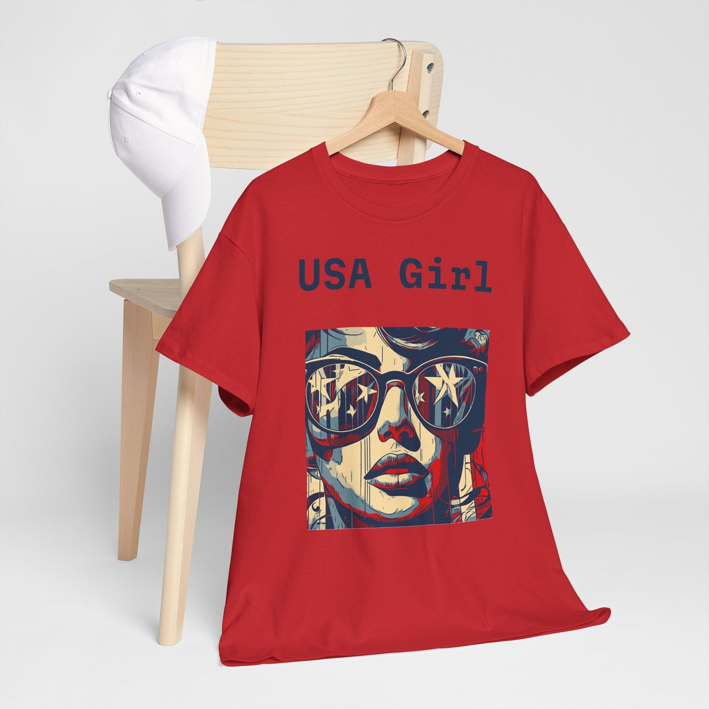 "USA Girl" - Amazing Unisex Heavy Cotton Short Sleeve Tee Shirts!