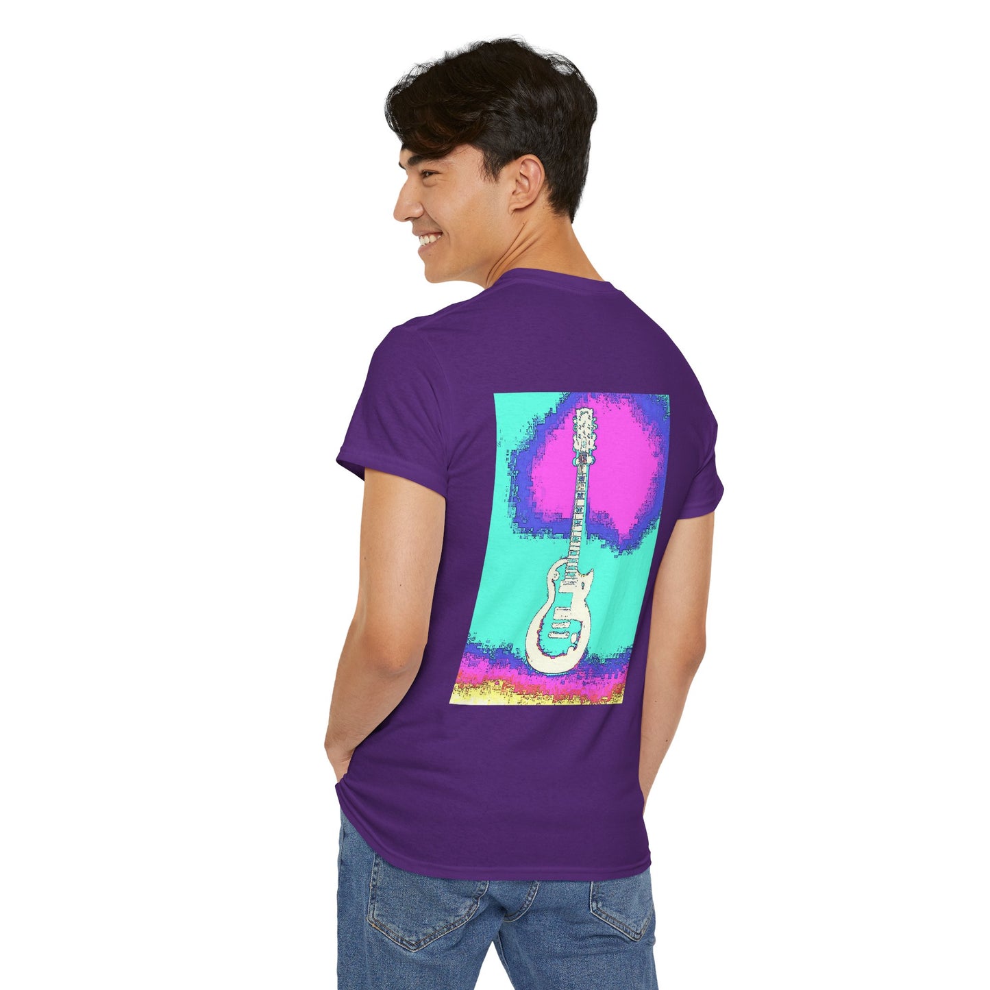 Psychedelic Guitar- Amazing Unisex Heavy Cotton Short Sleeve Tee Shirts!