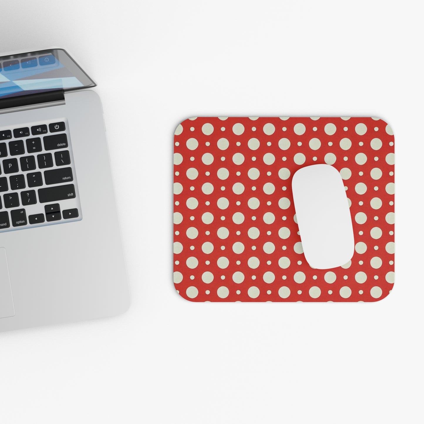Red and White Polka Dots Mousepad