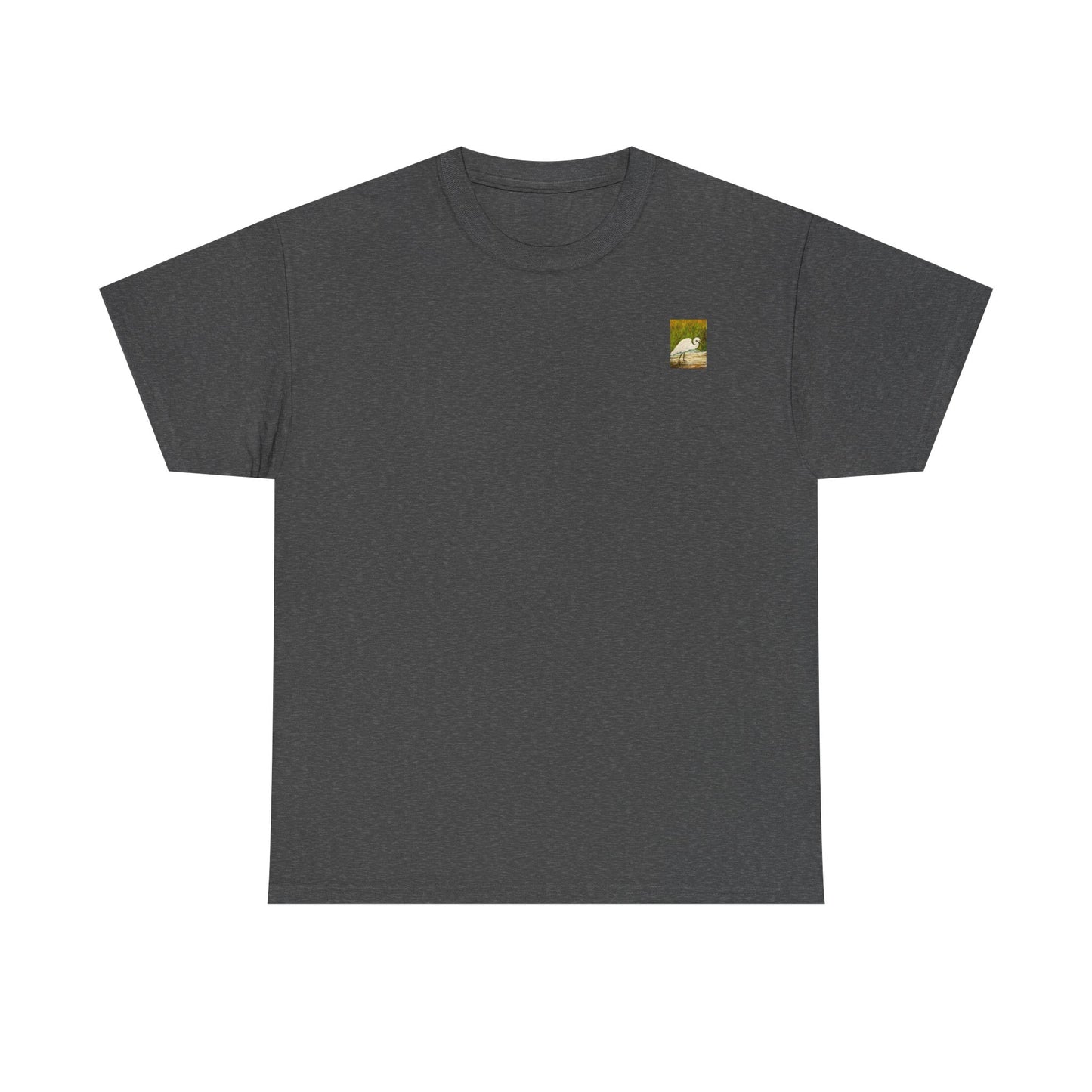 White Egret- Amazing Unisex Heavy Cotton Short Sleeve Tee Shirts!